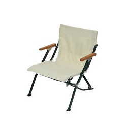 Krzesło składane Luxury Low Beach Chair Snow Peak Kość słoniowa